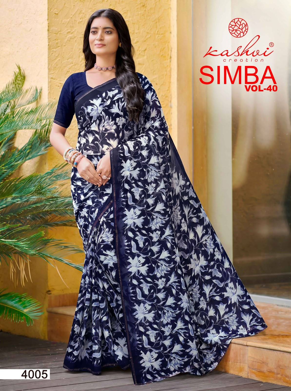SIMBA VOL 40 BY KASHVI CREATION 4001 To 4008 Series Indian Traditional Wear GEORGETTE sarees At Wholesale Price